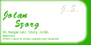 jolan szorg business card
